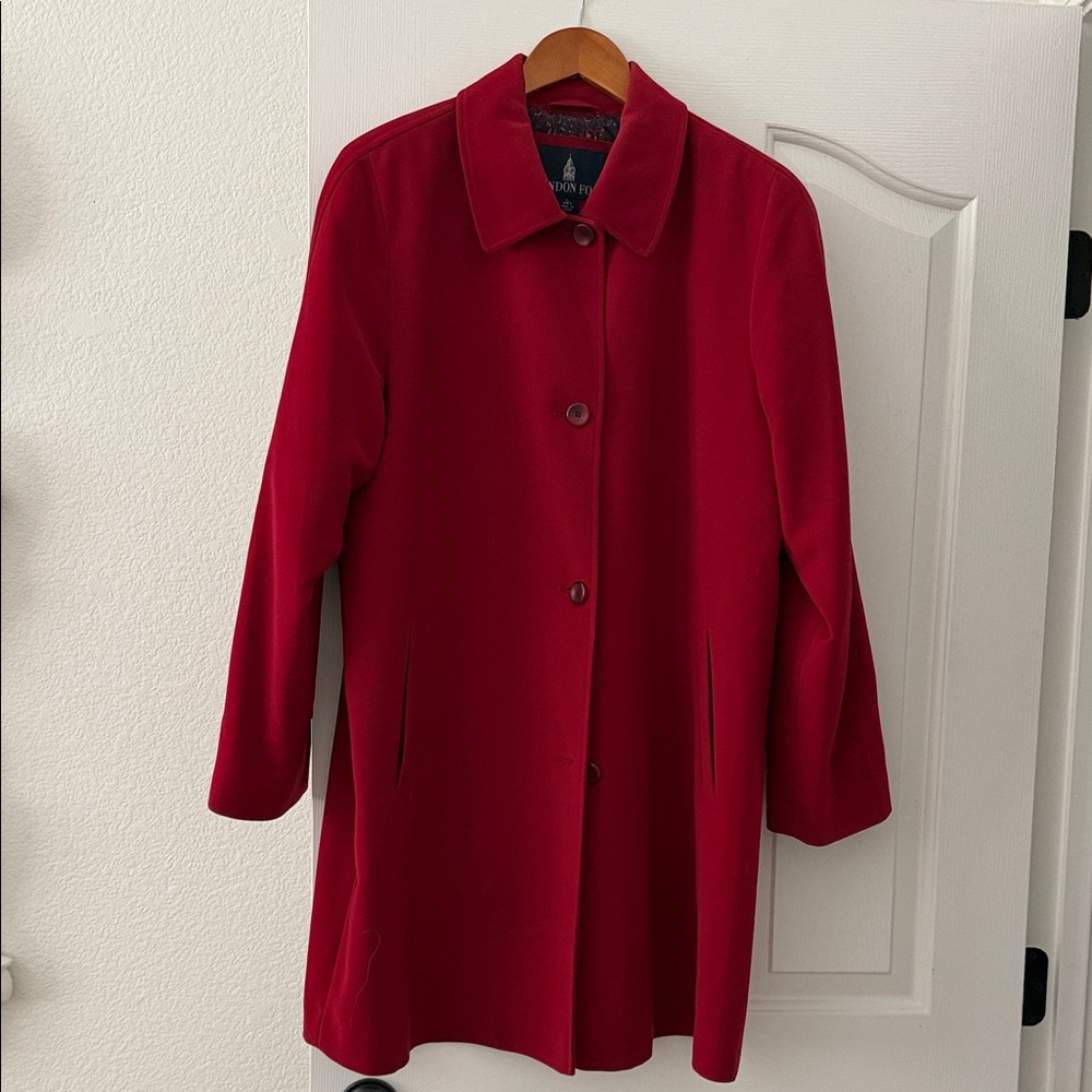 London Fog Women's Vibrant Red Trench Coat